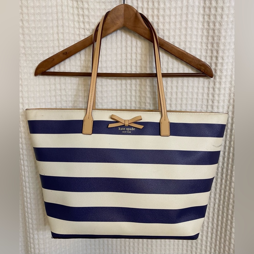 KATE SPADE SAILOR STRIPED NAVY/WHITE TOTE